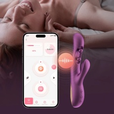 Honey Play Box - Gem App 智能遙控感應式雙小球兔仔震動器 - 黑色 照片
