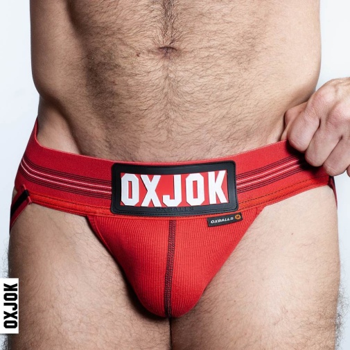 Oxjok - 內置陰莖環男仕護襠 - 鮮紅色 - 大碼 照片