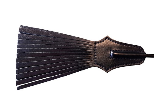 Rouge - Leather Tasselled Riding Crop - Black photo