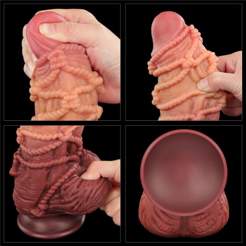 Lovetoy - 9.5" 綁繩索紋雙層仿真陽具 照片