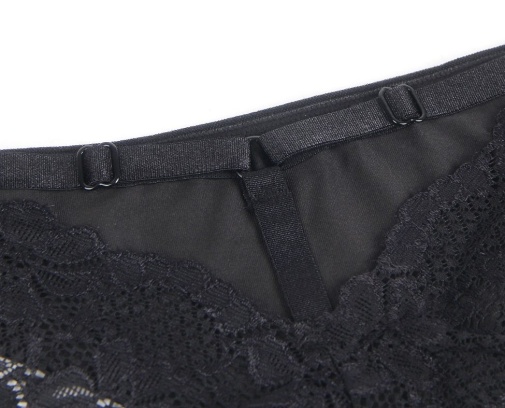 Ohyeah - Lace Hollow Out Panty - Black - M photo