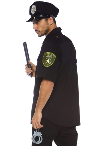 Leg Avenue - 男性警察服裝4件套 - 黑色 - 中/大碼 照片