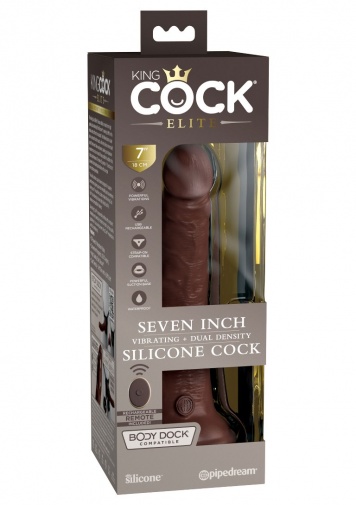 King Cock - 7" Elite 震动仿真阴茎 - 啡色 照片