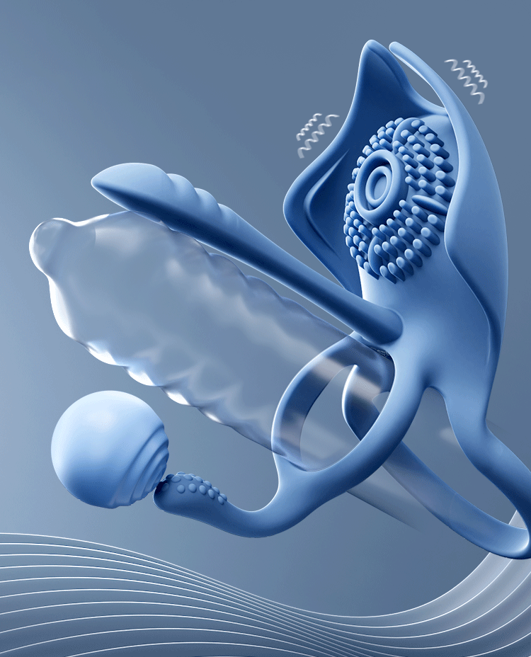 SVAKOM - Barzillai APP Cockring & Couple Vibrator - Blue photo-4