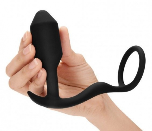 B-Vibe - Snug Plug & Tug Ring - Black photo