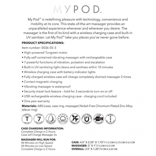 CEN - My Pod 震動按摩器 - 白色 照片