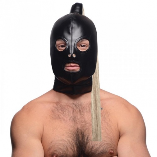 Strict - Ponytail Bondage Hood - Blonde photo