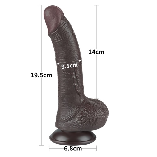 Lovetoy - 7.5" Curved Sliding Skin Dildo - Brown photo