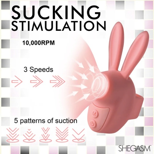 Inmi - Shegasm Sucky Bunny Clit Stimulator - Pink photo