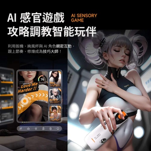 Monster Pub - 龍捲風 AI 智能電動飛機杯 - 白色 照片