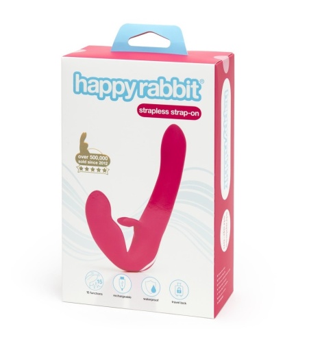 Happy Rabbit - Vibrating Strapless Strap-On - Pink photo