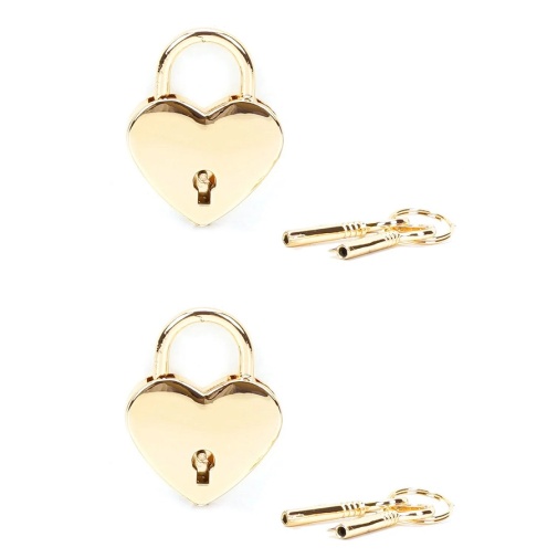 Liebe Seele - Heart Padlock 2pcs Set - Gold photo