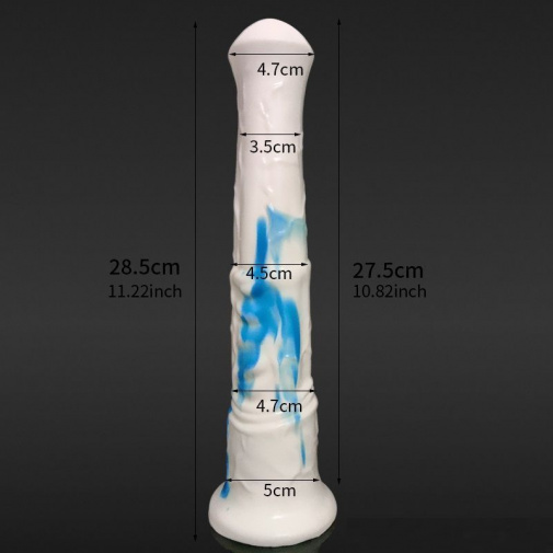 FAAK - Horse Long Dildo - White/Blue photo
