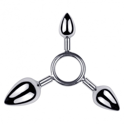 MT - Triple Anal Plug S+M+L - Silver photo