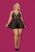 Obsessive - 838-BAB-1 Babydoll & Thong - Black - XXL photo-4