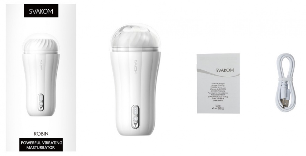 The built-in outstanding motor creates 5 different vibrating... SVAKOM - Robin Stroking Masturbator - White photo-12