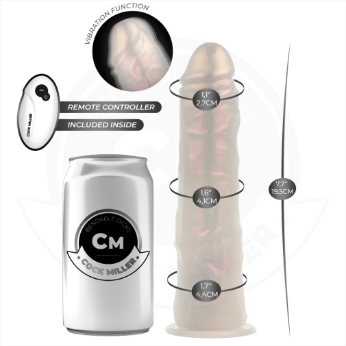 Cock Miller - 19.5cm 可遙控 發光震動假陽具 - 珍珠色 照片