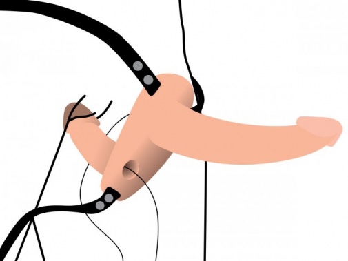 Strap U - Power Pegger Vibro Double Strap-On - Flesh photo