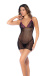 Mapale - 1123 Fishnet Dress - Black/Purple 照片