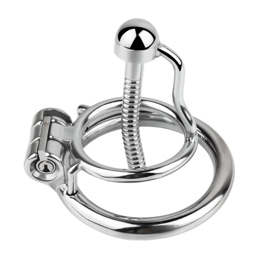 FAAK - Chastity Cage w Urethral Plug - Silver photo