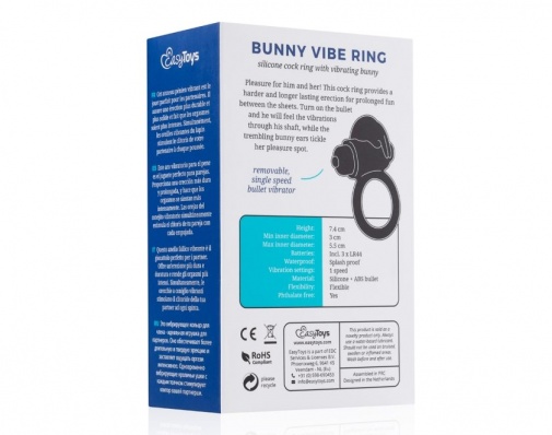 Easytoys - Bunny 震動環 - 黑色 照片