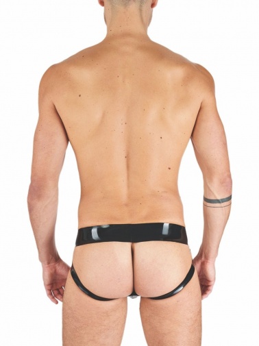 Mister B - Rubber Jock Strap - Black/Blue - L photo