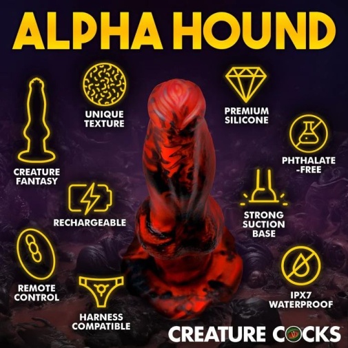 Creature Cocks - Hell Wolf Thrusting Vibro Dildo - Red photo