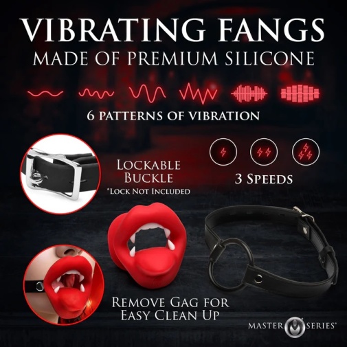 Master Series - Vampire Vibro Mouth Gag - Red photo