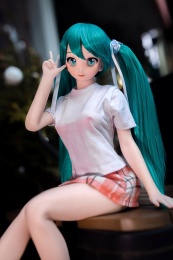 Miku 迷你可愛動漫苗條蘿莉  超柔軟矽膠身體仿真性愛娃娃 60cm (乙烯基頭) 照片