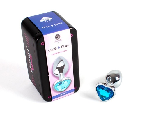 Secret Play - Heart Anal Plug S - Blue photo