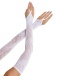 Leg Avenue - Floral Net Gloves - White photo-2