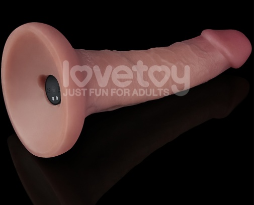 Lovetoy - 6'' 雙層柔軟震動假陽具 - 肉色 照片