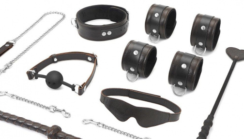 Liebe Seele - Leather Handcuffs - Brown photo