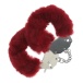 Ouch - Heavy-Duty Fluffy Hand Cuffs - Burgundy photo