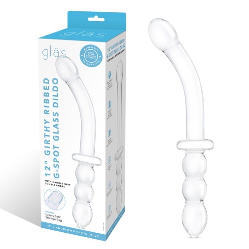 Glas - 12” 玻璃羅紋G點刺激假陽具 照片