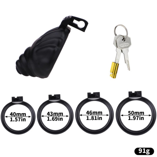 FAAK - Shell Resin Chastity Cage - Black photo