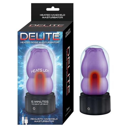 Nasstoys - Delite Rose 柔軟自慰器連加熱底座 - 紫色 照片