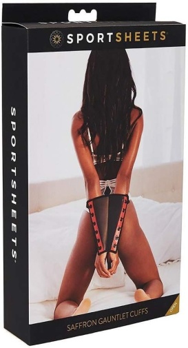 Sportsheets - Saffron Gauntlet Cuffs - Black photo