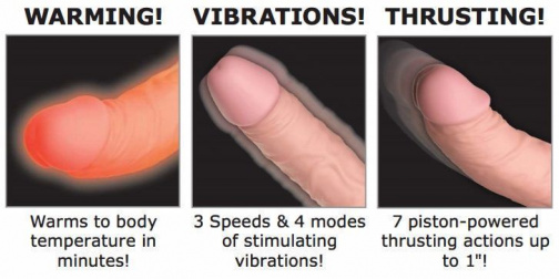 King Cock - Triple Threat Thrusting Cock 6.5" - Flesh photo