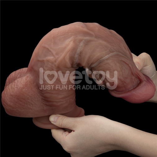 Lovetoy - 10.5" XXL 双层假阳具 - 啡色 照片