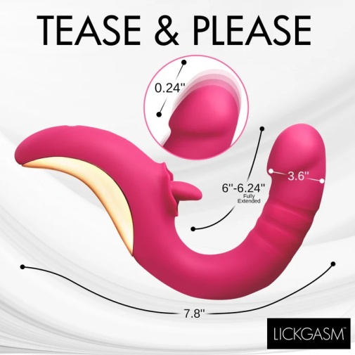 Lickgasm - Tease & Please Thrusting Licking Vibe - Pink photo