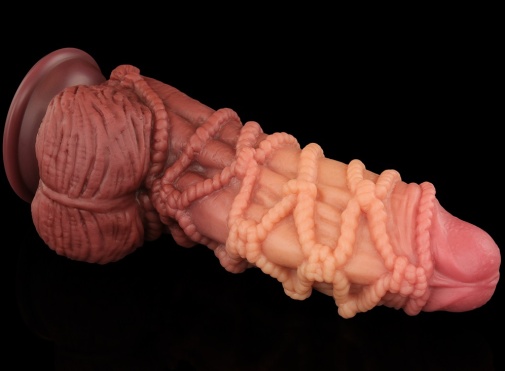 Lovetoy - 9.5" 綁繩索紋雙層仿真陽具 照片