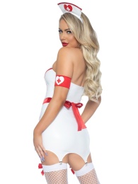 Leg Avenue - ER Hottie Nurse Vinyl Costume - White - S photo