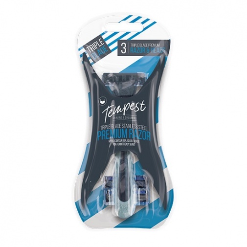 Tempest - Mens Replaceable Triple Blade Razors 1+2's Pack photo