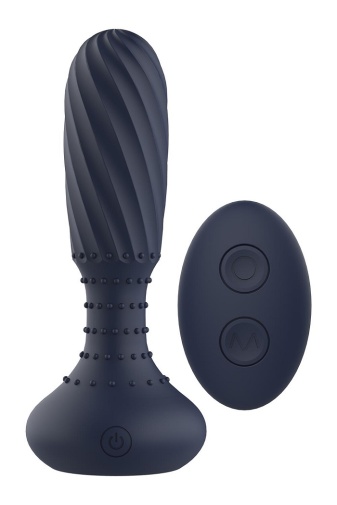 Dreamtoys - Titan 旋转式震动扭纹后庭塞 连遥控器 - 蓝色 照片