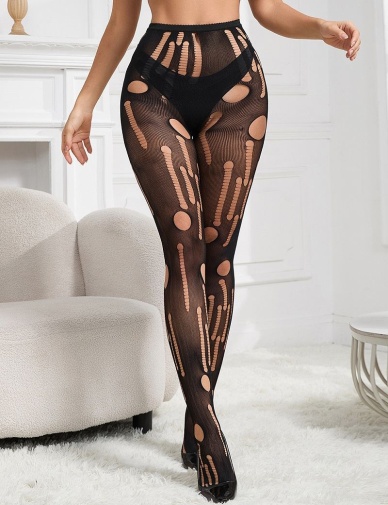 Ohyeah - Sexy Torn Pantyhose - Black - S photo