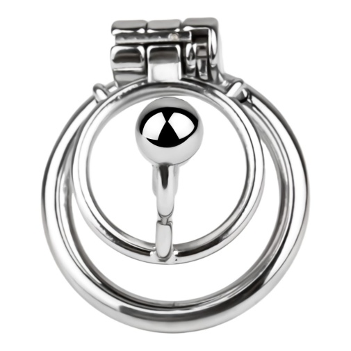 FAAK - Chastity Cage w Urethral Plug - Silver photo