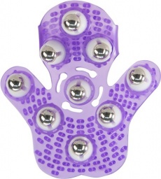Simple & True - Roller Ball Massage Glove - Purple photo