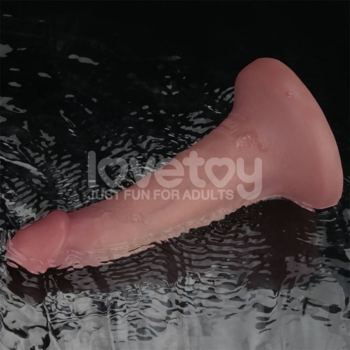 Lovetoy - 6'' 雙層柔軟震動假陽具 - 肉色 照片