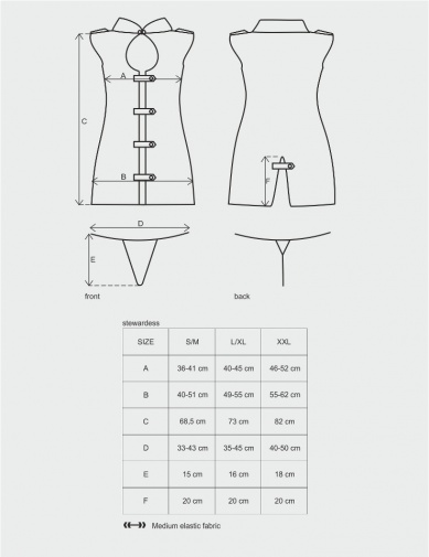 Obsessive - Stewardess Costume - Gray - S/M photo